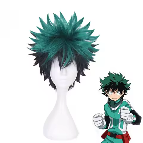 Anime My Academia Cosplay Wig Izuku Midoriya Wig Boku No Academia/Academy Cosplay Hair Izuku Midoriya Deku Wig