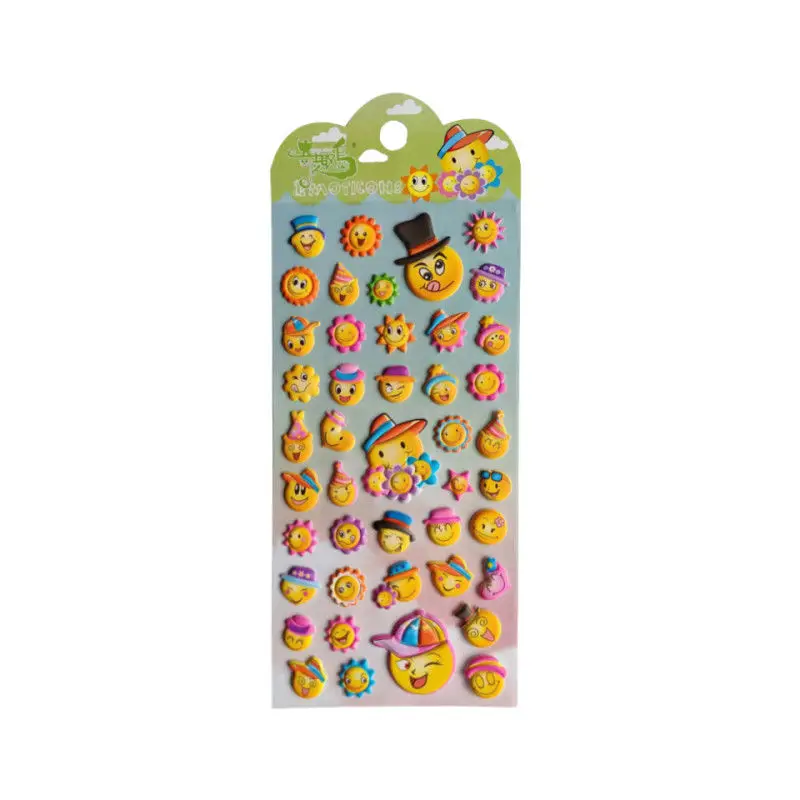 Cartoo Expression 3D Bubble Cotton Stickers Student Handbooks Decoration Refrigerator Sticker Kindergarten Reward Sticker Toy