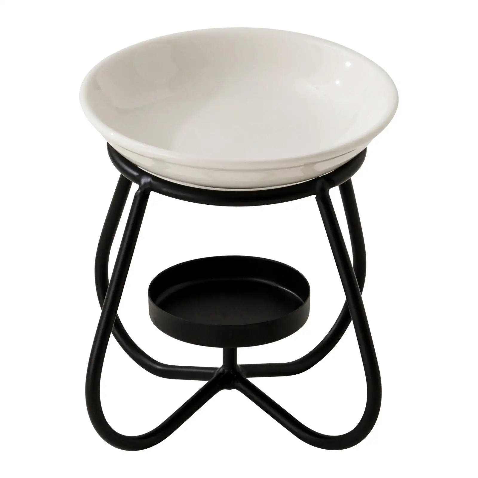 Ceramic Oil Burner Freestanding Four-Petal Ceramic Oil Warmer Candle-Heated Melt Melt Burner Compact Aroma Aroma Dispenser