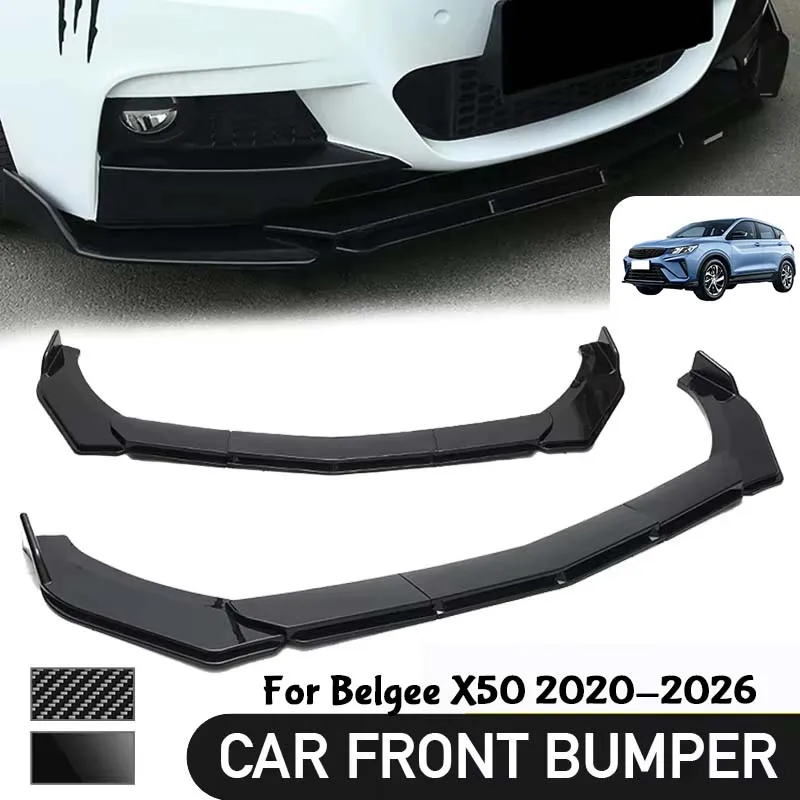 5Pcs Adjustable Sectional Front Bumper Lip Spoiler Splitter For Belgee X50 2020-2026 Car Exterior Mod Parts body kit for car