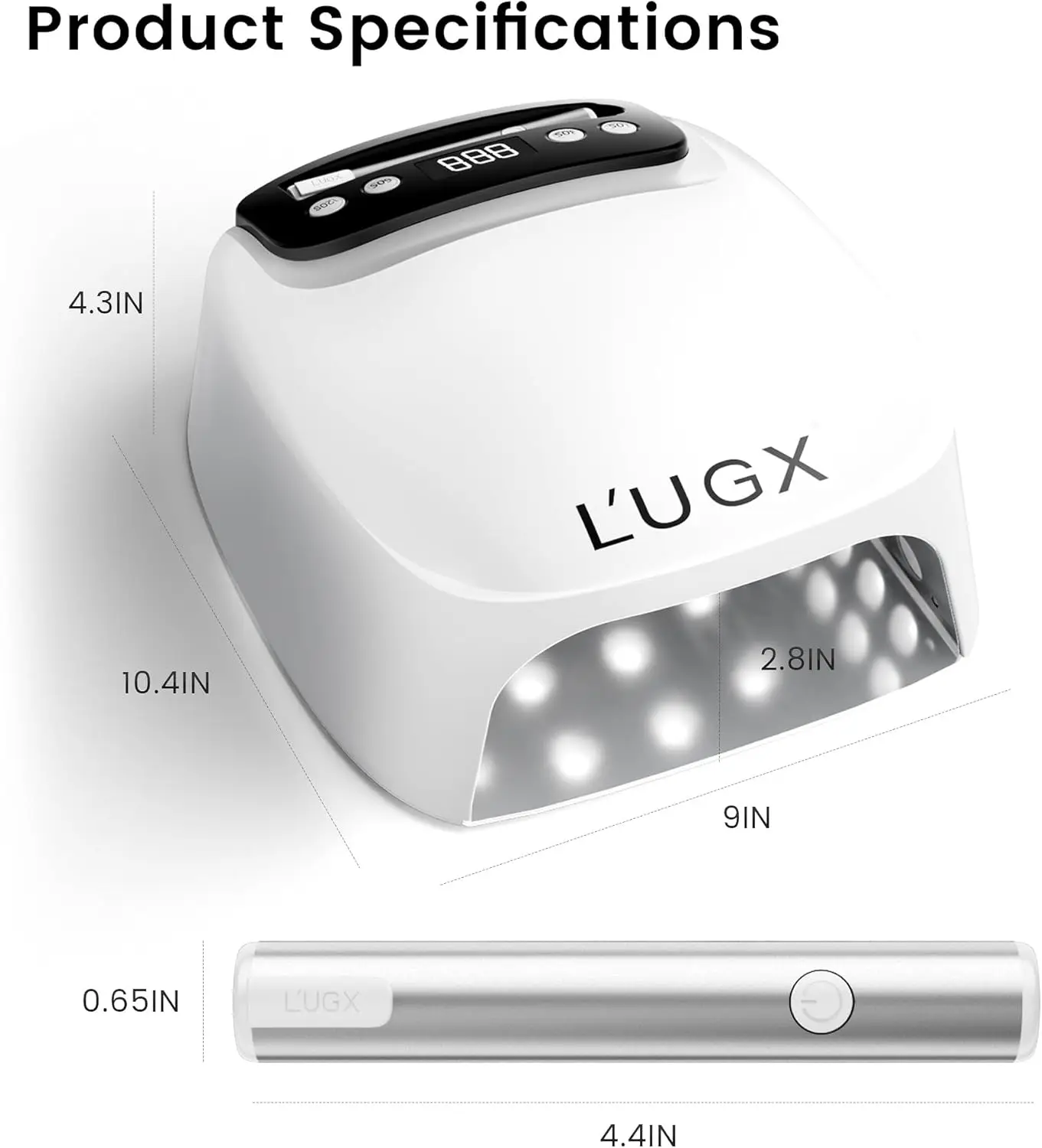 مصباح أظافر LED بالأشعة فوق البنفسجية 2 في 1، مجفف أظافر جل مع ضوء محمول #6