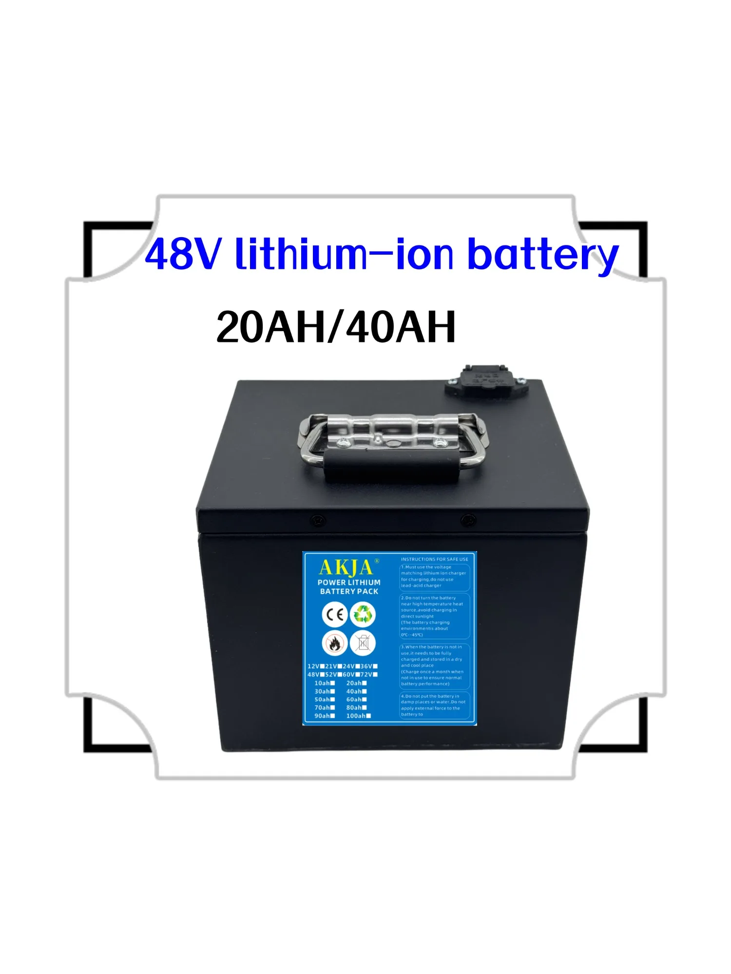 Luchtsneller transport, 48V60AH, volledige capaciteit, nieuwe 18650 lithiumbatterij, geschikt voor motoren onder 3000 W - afbeelding 2