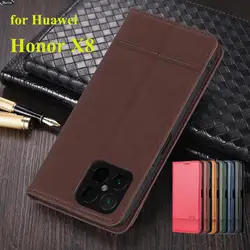 Deluxe Magnetic Adsorption Pu Leather Fitted Case for Huawei Honor X8 (4G 6.7