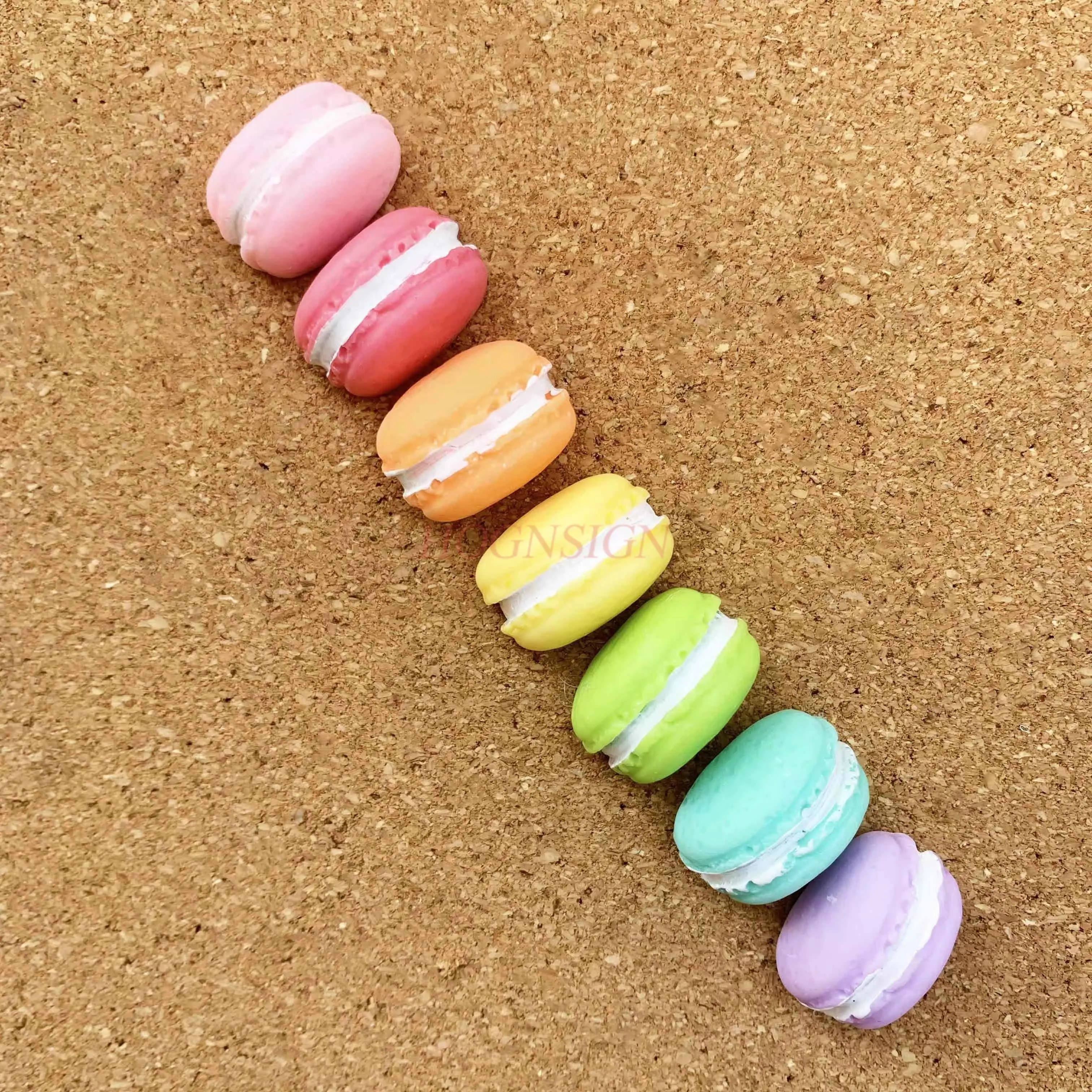 7pcs Macaron Dessert Colorful Creative Push Pin Cork Felt Board Message Wall Dining Bar Scene Decoration