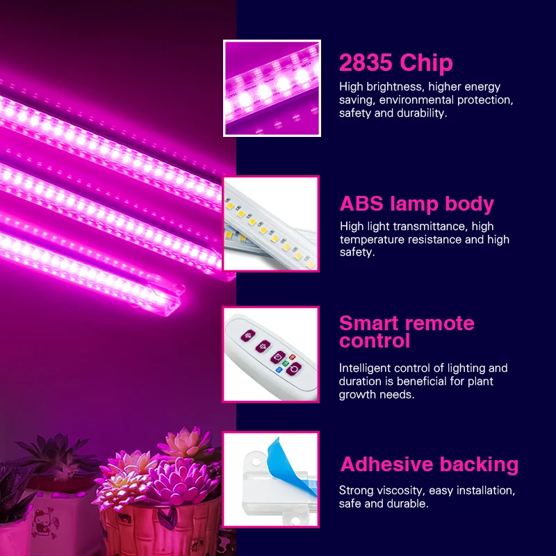 Full Spectrum Grow Light LED Growing Lamps Plant Light 30cm 5V USB Phytolamp for Plant Flower Seedlings Cultivation