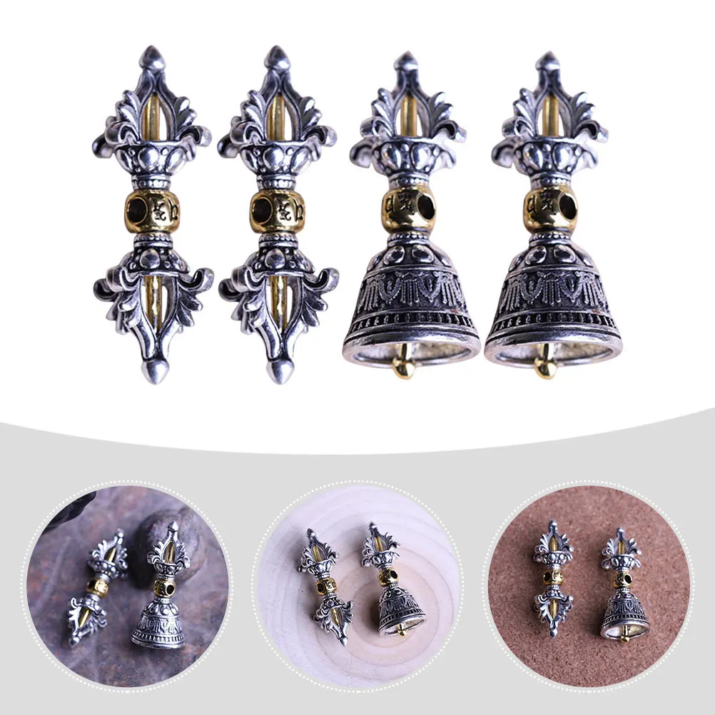 4 قطعة Vajry مدقة قلادة خمر البوذية قلادة سلسلة مفاتيح معدنية قلادة ديكور المنزل الروحي الهدايا الدينية