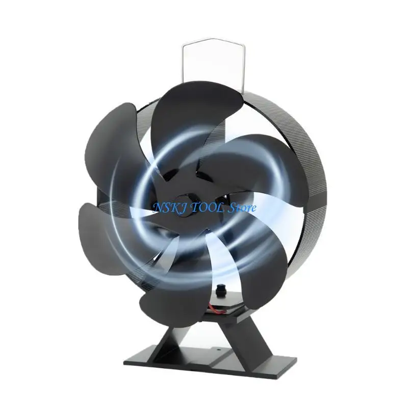 L8RC SF136T جديد 6 شفرات مدفأة مروحة حجم هواء كبير لحريق مدخنة الخشب #4