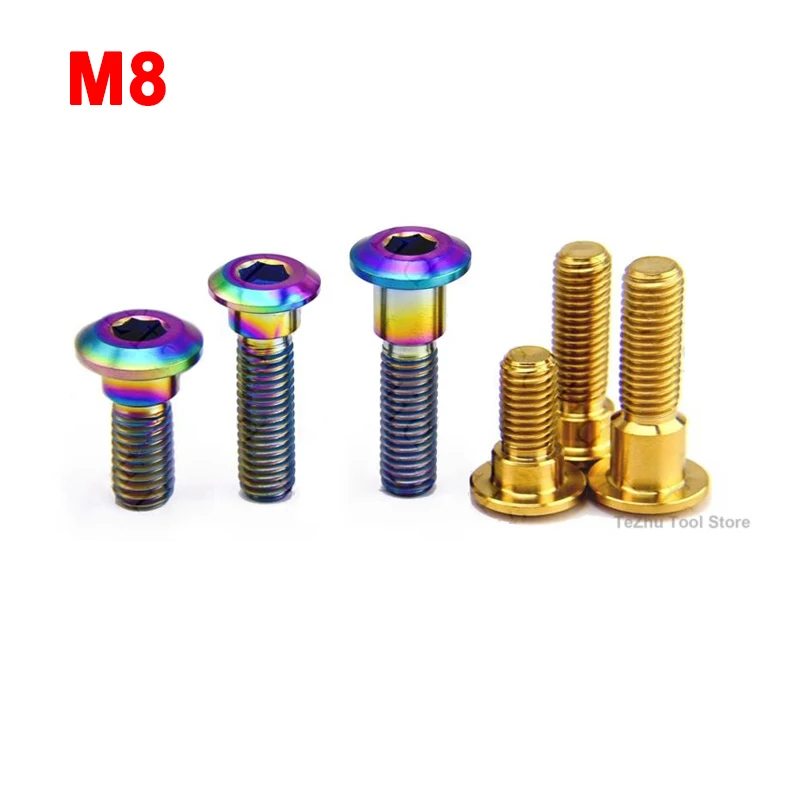 1Pcs M8 x 20 25 30 33mm Titanium Alloy Bolt Screws Hex Socket Head for Suzuki Disc Brake Rotor Bolts