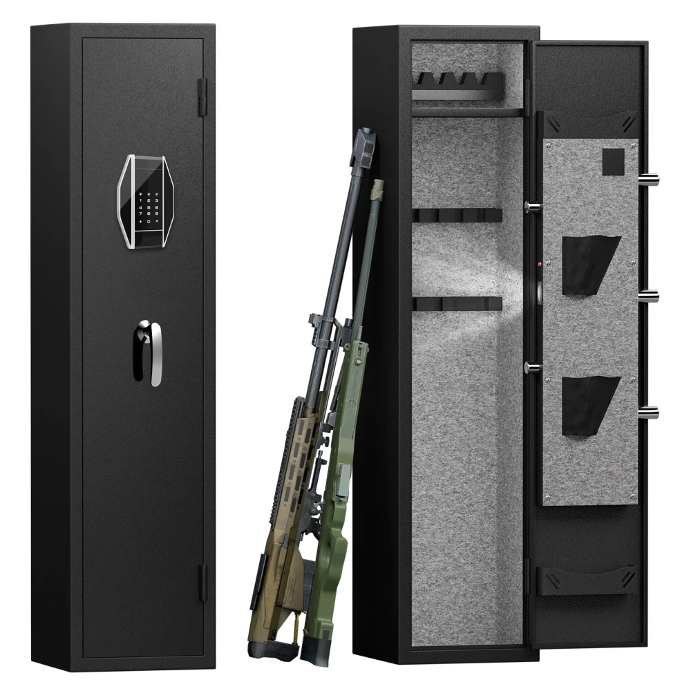 Gun Rifle Safe, Large Unassembled Rifle Safe, Quick Access Gun Cabinets ，Removable Shelf Bullet Rack and Gun Rack security box