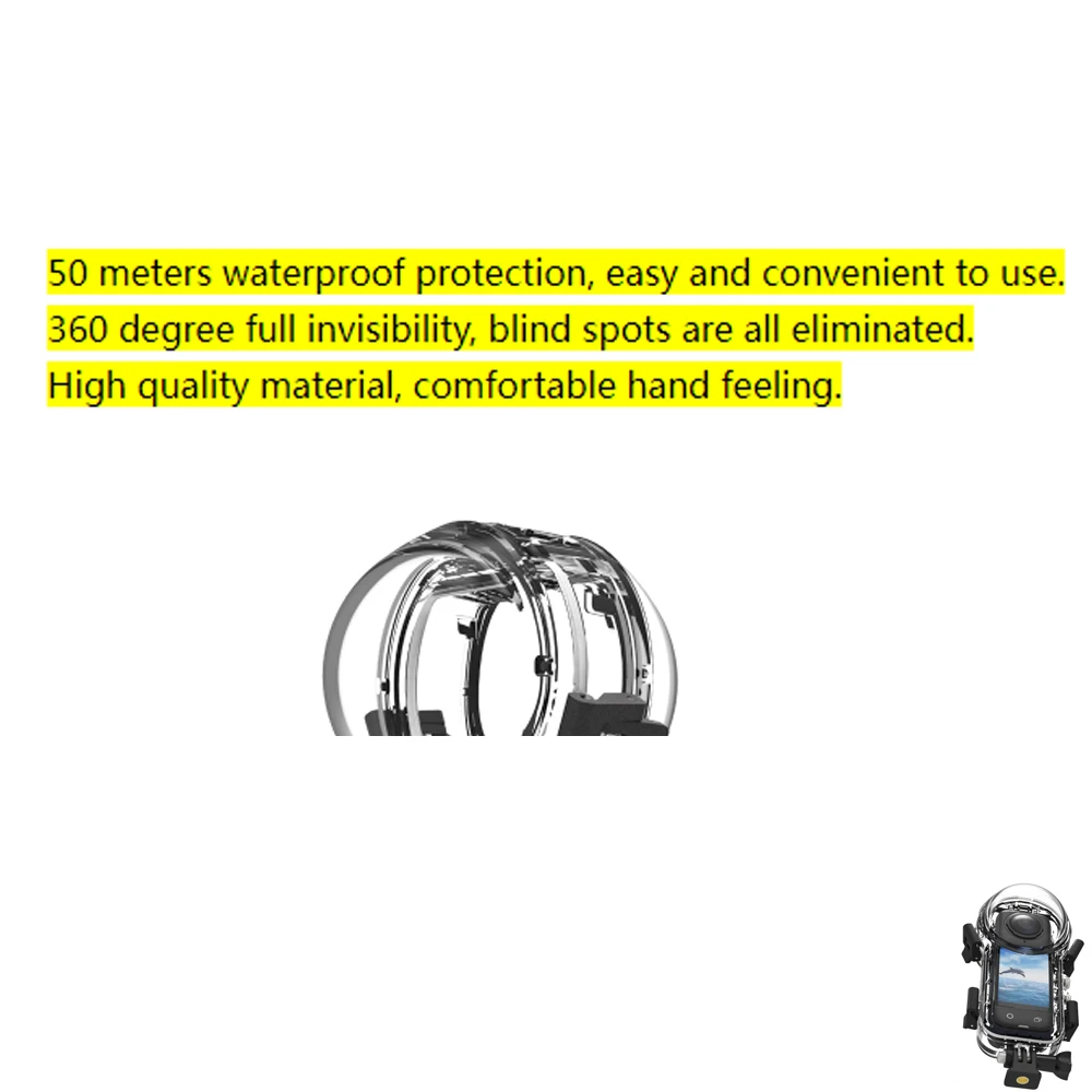 

50M Waterproof Dive Case For insta360 x5, Underwater Shooting Housing Invisible Diving Case Protective Cover Sleeve Shell