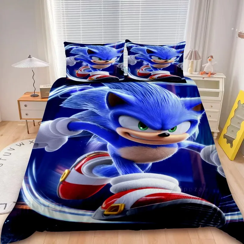 2/3pcs Sonic Duvet Cover Kids Bedding Set Comforter Cover Set for