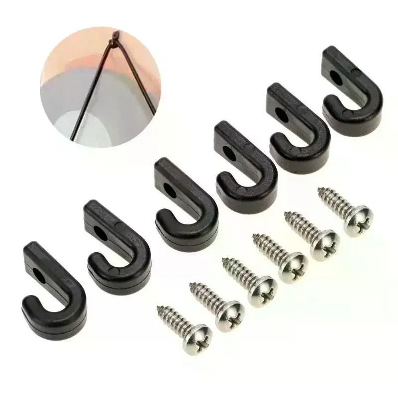 

10PC Kayak Deck J-Hooks Marine Solid Nylon Plastic Buckle Multi-Functional Outdoor Surfing Tent Portable Durable Accessory
