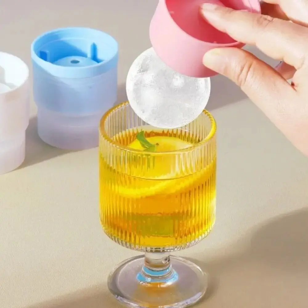 

5PCS Large Silicone Ice Ball Mold Round Ice Ball Easy Demoulding Ice Maker Reusable Soft Ice Cube Mold Bar Accessories