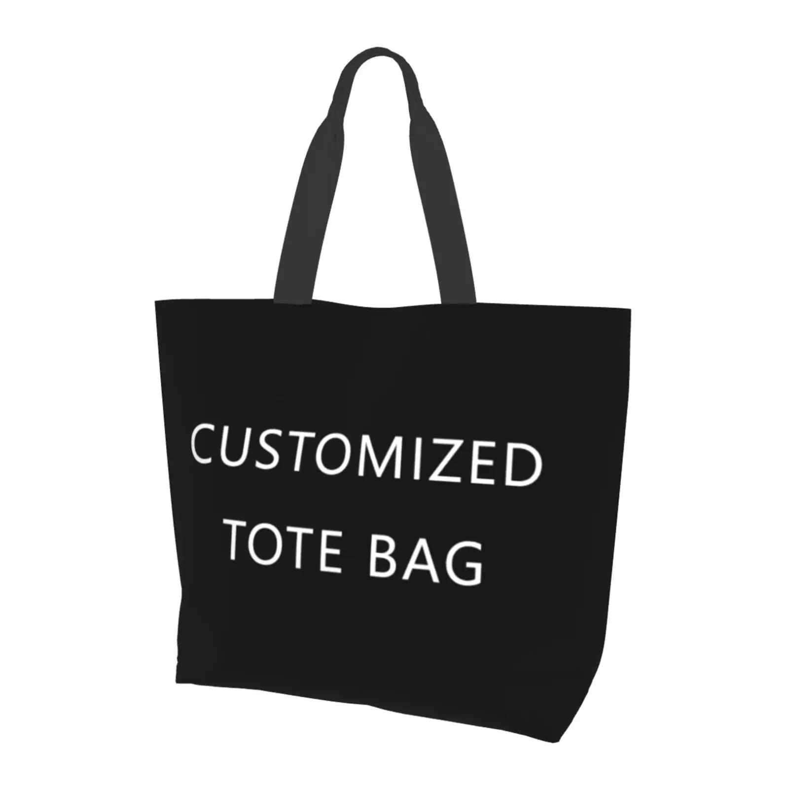 Customized Canvas Bags Shopper Shoulder Bag Big Women Designer Handbags Shopping Tote Casual Woman Grocery Customizable Fabric