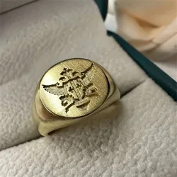 Black Butler Ring Signet Rings for Women Ciel Phantomhive Jewelry Party Fashion Trend Gold Color Metal Sebastian Accesorios Gift