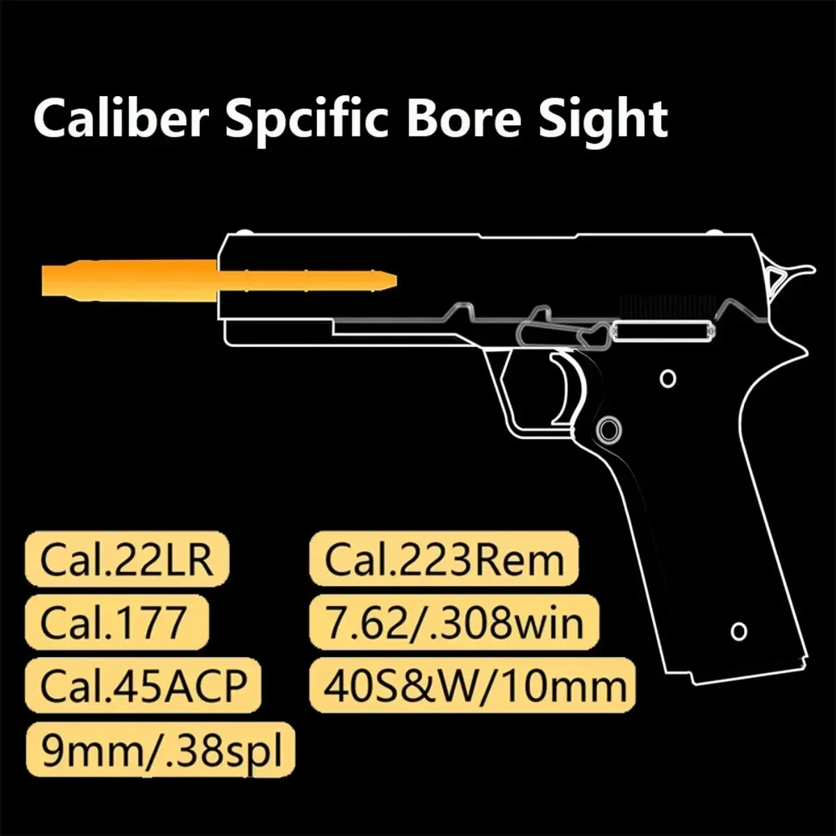 Tactical Red Green Laser Bore Sight 7.62 .308win .177 22LR 12GA 9MM .38spl .45ACP .223Rem Rifle Pistol Caliber Hunting Accessory