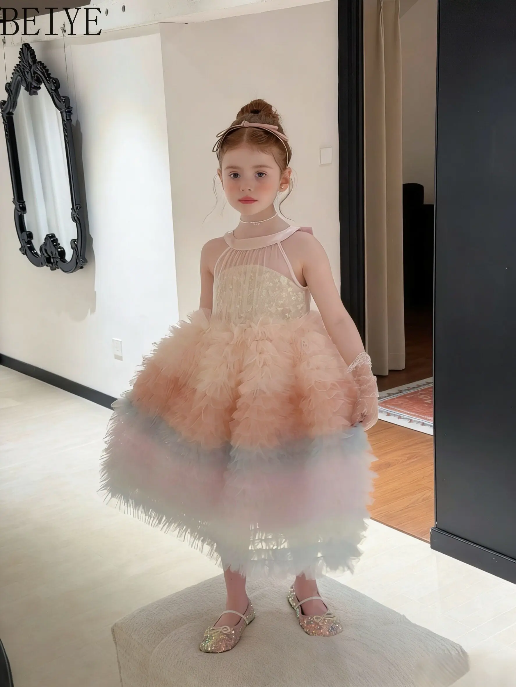 Girls' Dresses Summer Style Sequin Tutu Birthday Children's Princess Dress High-end Sweet Formal Gown Birthday Dress