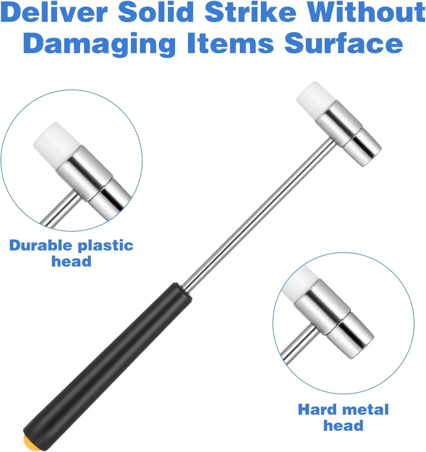 Mini Dual Head Metal Jewelry Hammer Craft Mallet for DIY Watch Repair Tuning and Leatherwork Jewelry Making