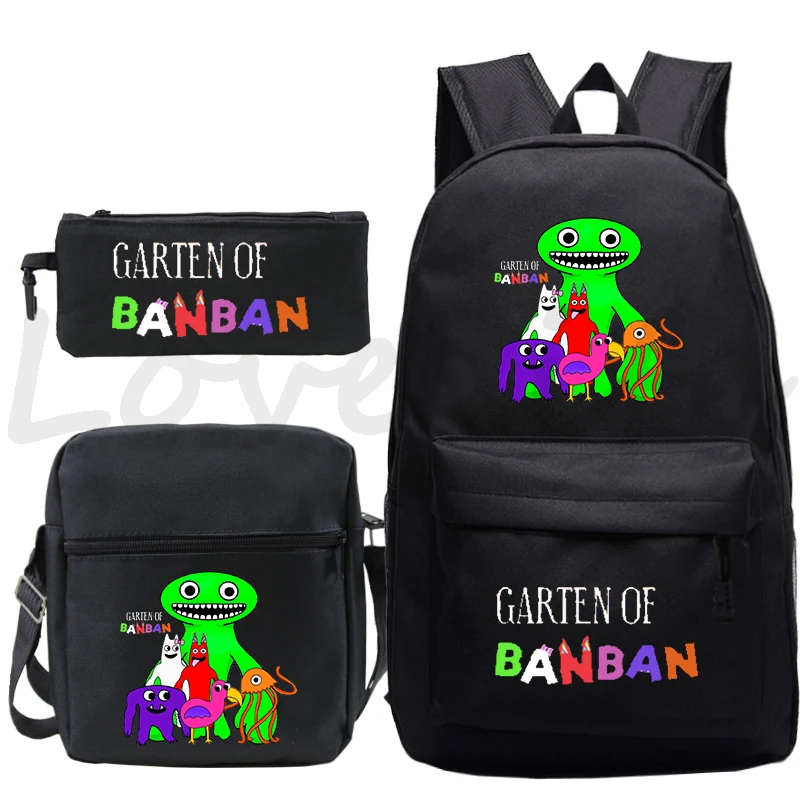 3pcs set Garten of Banban Schoolbag Backpacks Kids Daily Knapsack Cartoon Rucksack Travel Daypack Canvas Backpack For Boys Girls