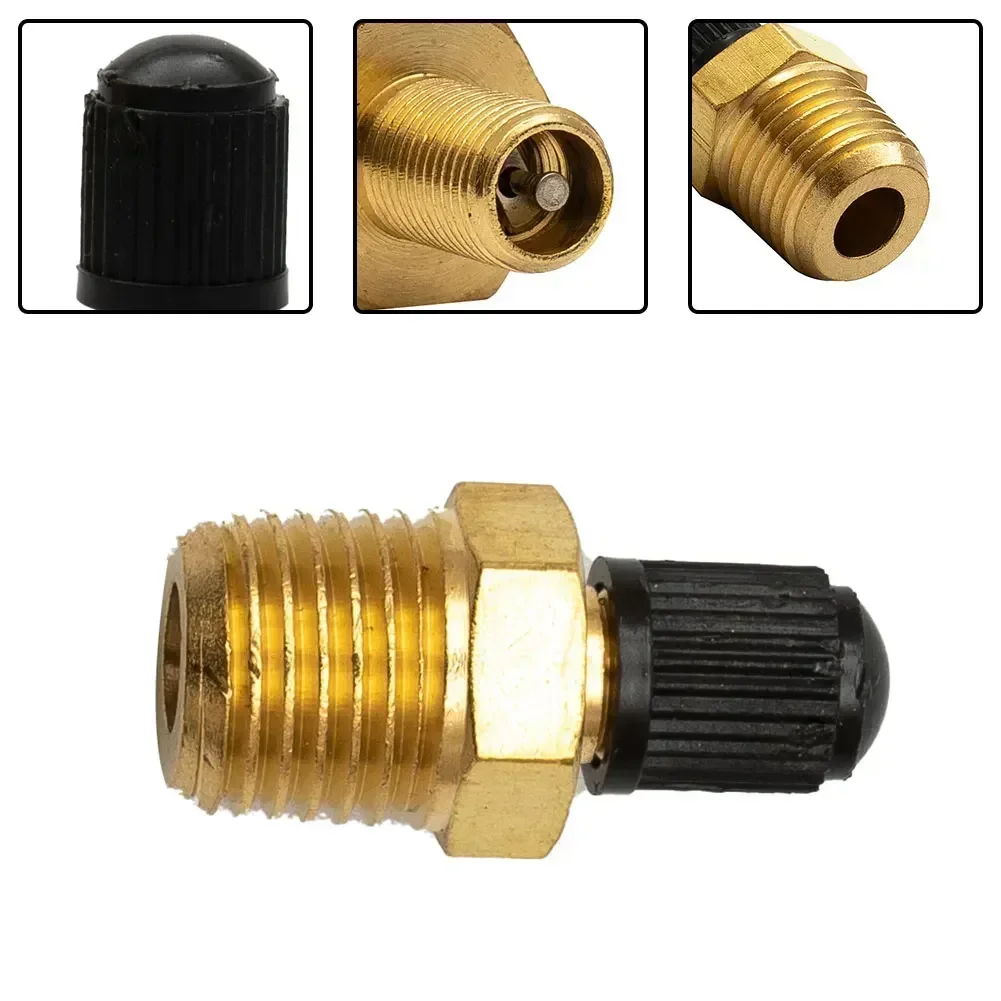 6.35mm Male NPT Standard Thread Core Rated To 2g00psi 1/4 Inch NPT Solid Nickel Plated Brass Air Compressor Tank Fill Valve