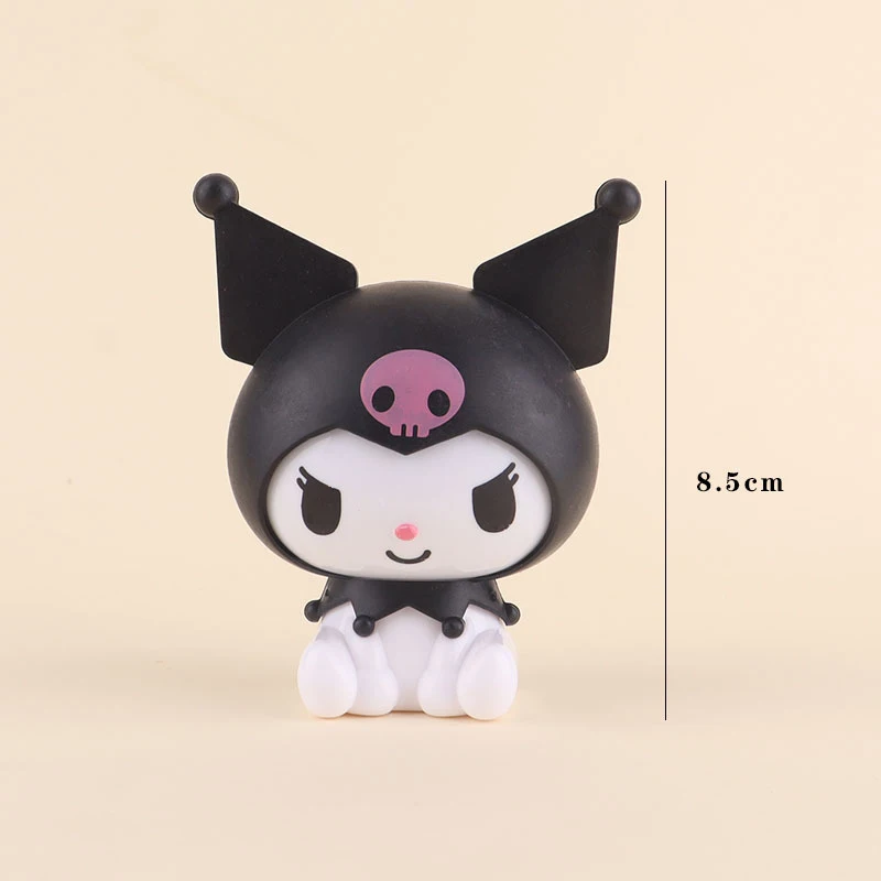 Kuromi Cake Topper Anime figura de acción Sanrio bandera feliz cumpleaños Kuromi pastel decoración niña Baby Shower juguete niños fiesta regalo