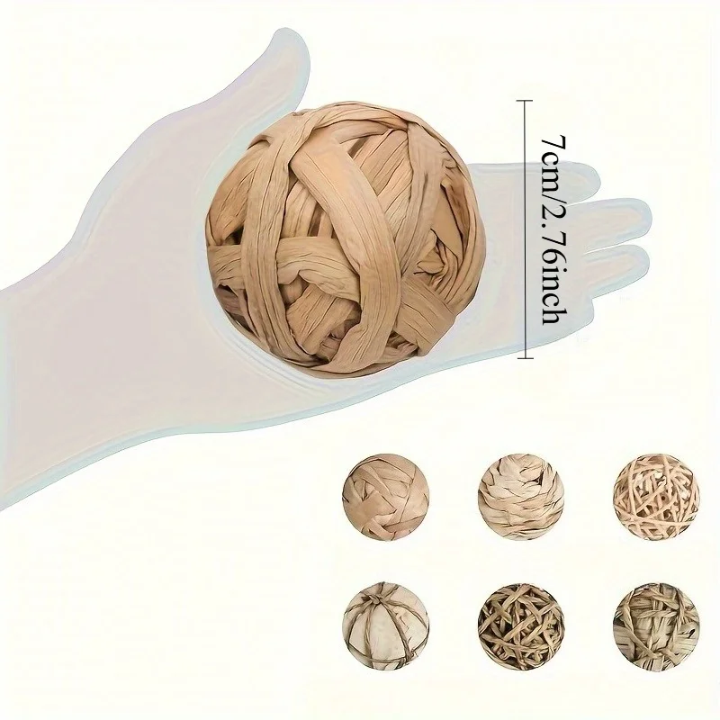 لعبة أنشطة طبيعية قابلة للمضغ، كرة حيوانات أليفة ممتعة وقش القش مناسبة لخنازير شينشيلا وخنازير غينيا والأرانب والهامستر وغيرها من الحيوانات الصغيرة #3