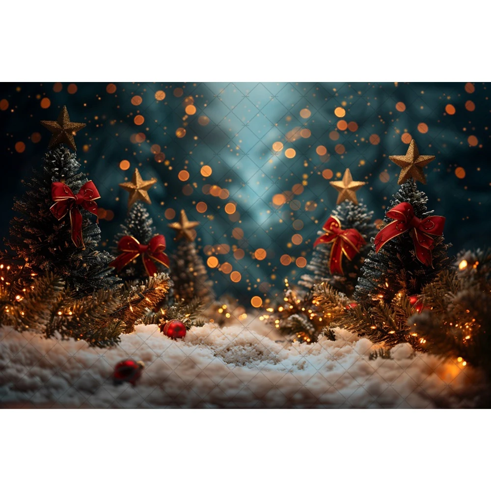 Winter Forest Outdoor Snow Scene Photography Backdrop Christmas Tree Family Portrait Birthday Party Decorations Photo Background