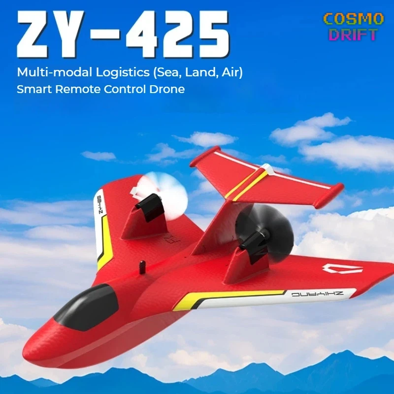 ZY-425 RC Airplane Fixed Wing Aircraft Water Land Air Electric Model Plane Anti-Drop Amphibious Toy with Water Takeoff Flight