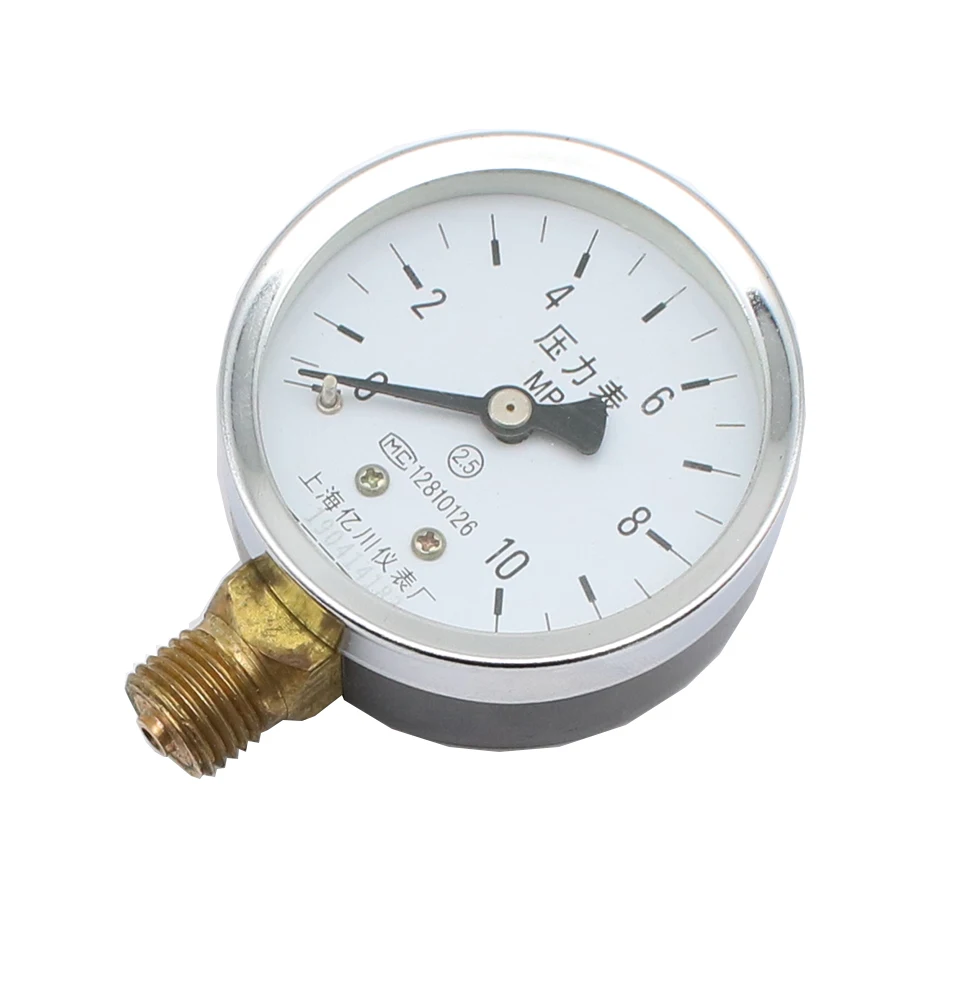 Y-60 Dial 60mm Pressure gauge 0.06 ~60 Mpa ordinary pressure gauge water pressure gauge low pressure barometer