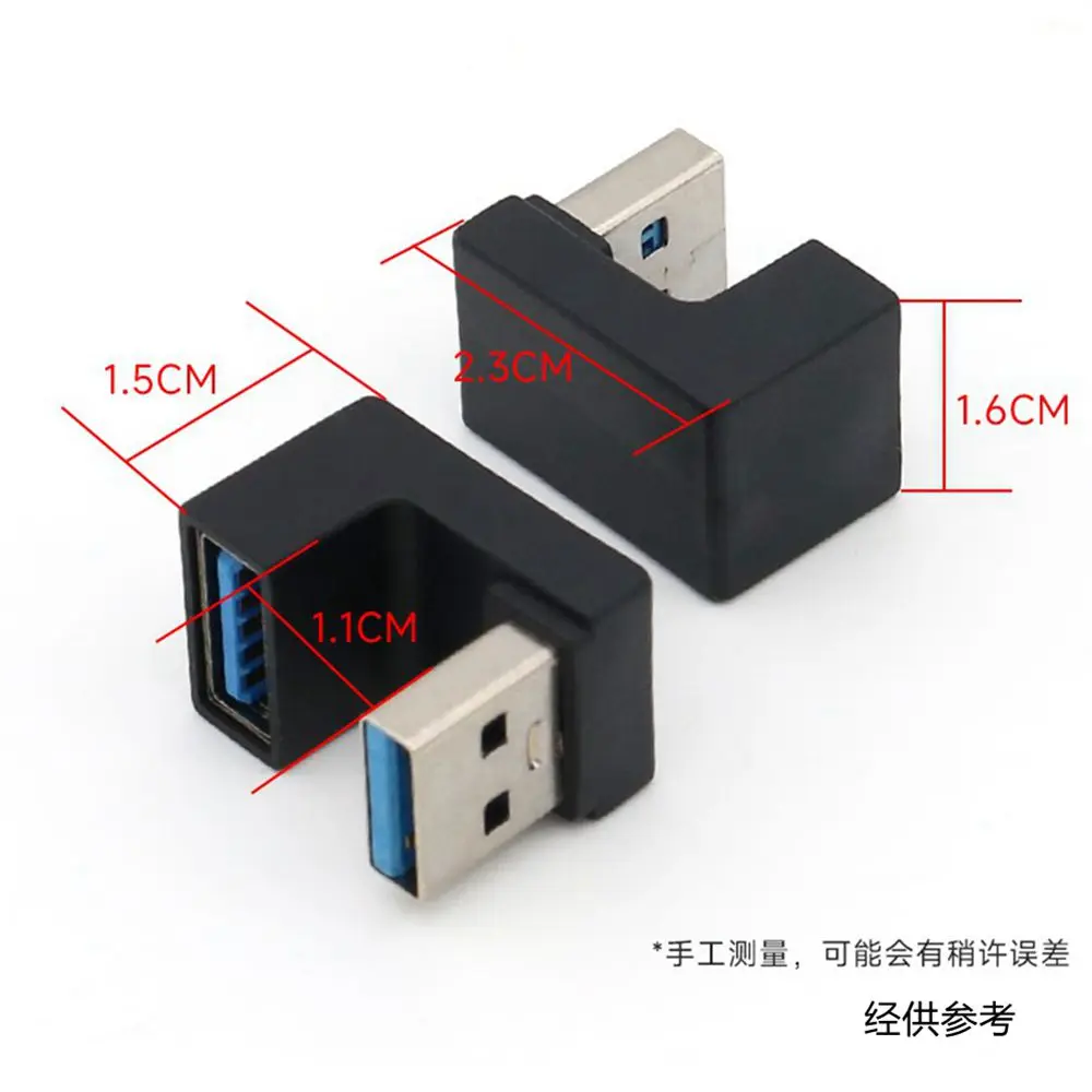C5AE Adaptor Ekstensi Pria Ke Wanita USB 3.0 Miring Atas/Bawah 180 Derajat untuk Konverter Ekstensi Pengisi Daya USB PC Laptop