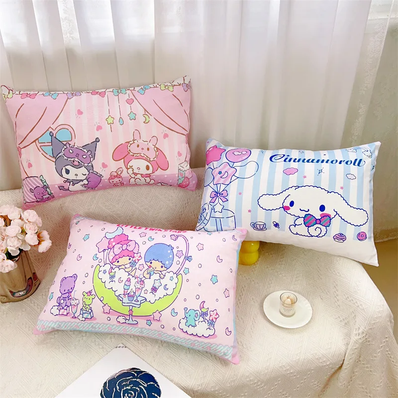 Sanrio Cinnamoroll My Melody Plush Pillowcase Cute Cartoon Anime Kuromi LittleTwinStars Pillow Room Decor Gifts For Girl