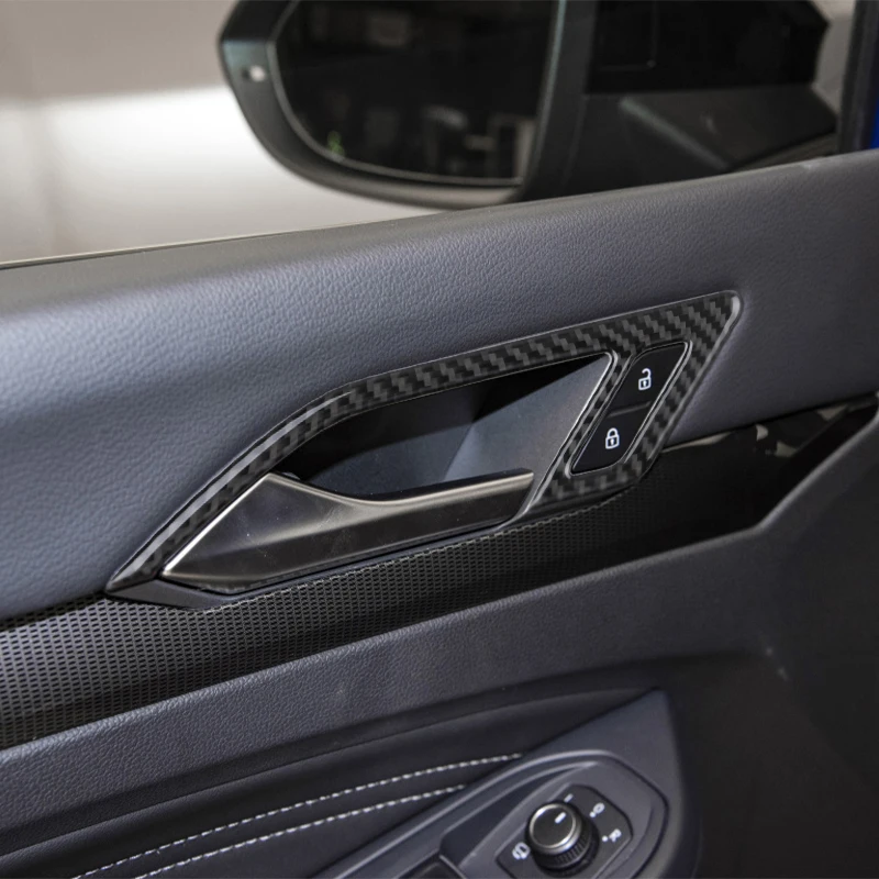 For Volkswagen Vw Golf 8 Mk8 2020 2021 4pcs Carbon Fiber Door Handle Bowl Cover Trim Car Interior Accessories Decoration Sticker view 4