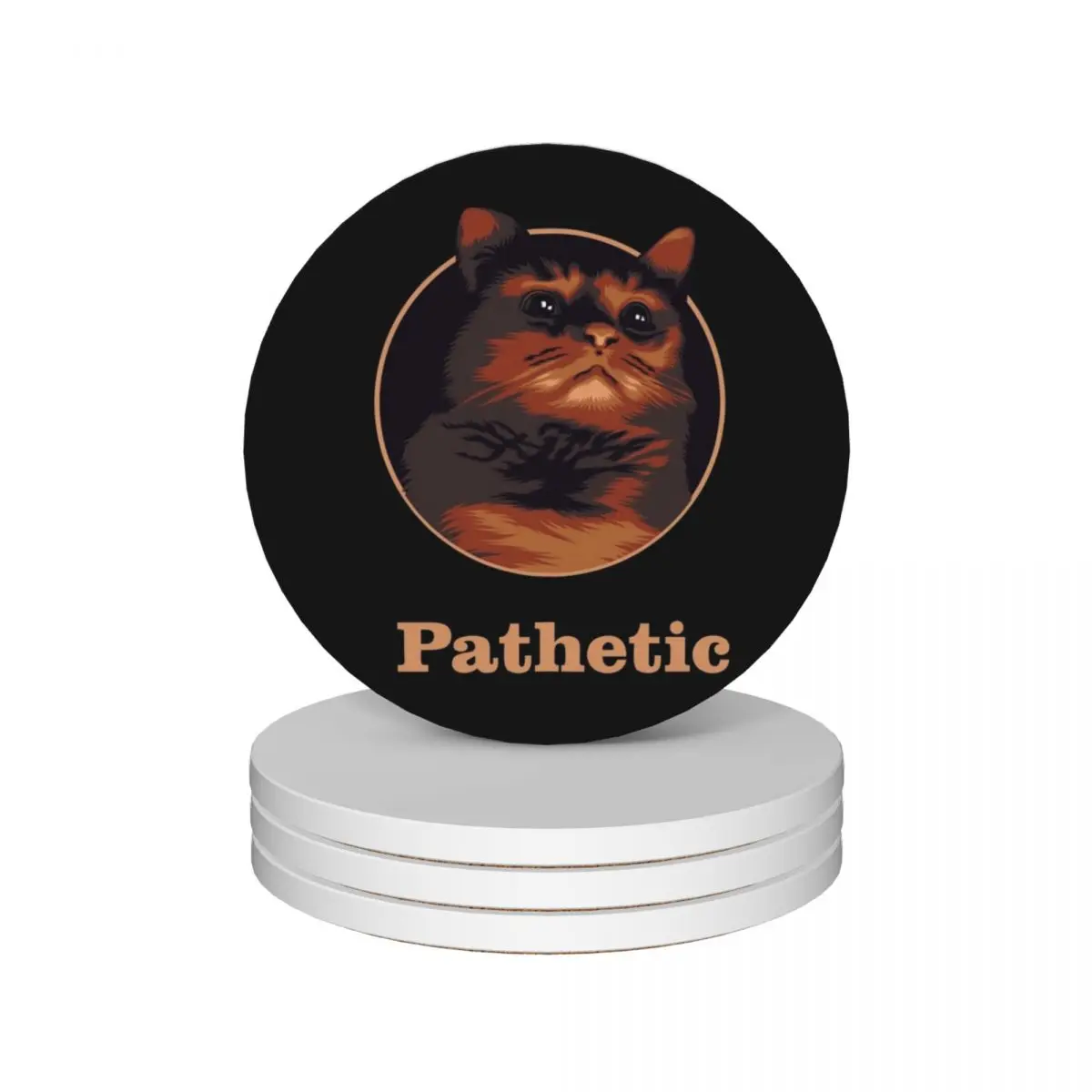 

Pathetic Cat Ceramic Coasters (Set of 4) cute set cup set mug mat cup holder Coasters