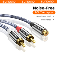 SUNKANDI RCA Audio Cable, 3.5mm Female to 2 RCA Male Cable RCA Y Splitter Aux Cord for TV, MP3, Tablets, Speakers