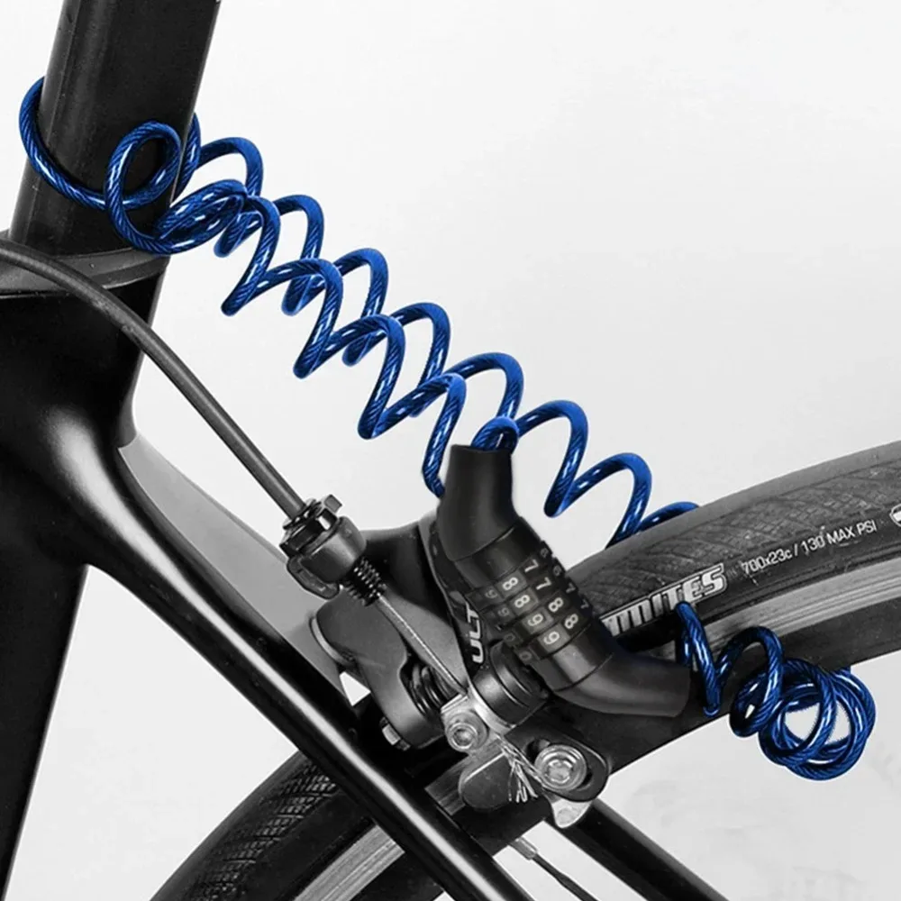 Bicycle Lock 4 Digit Combination Code Steel Cable Security Password Cycling Bike Bike Helmet Lock Portable Cable Backpack Lock