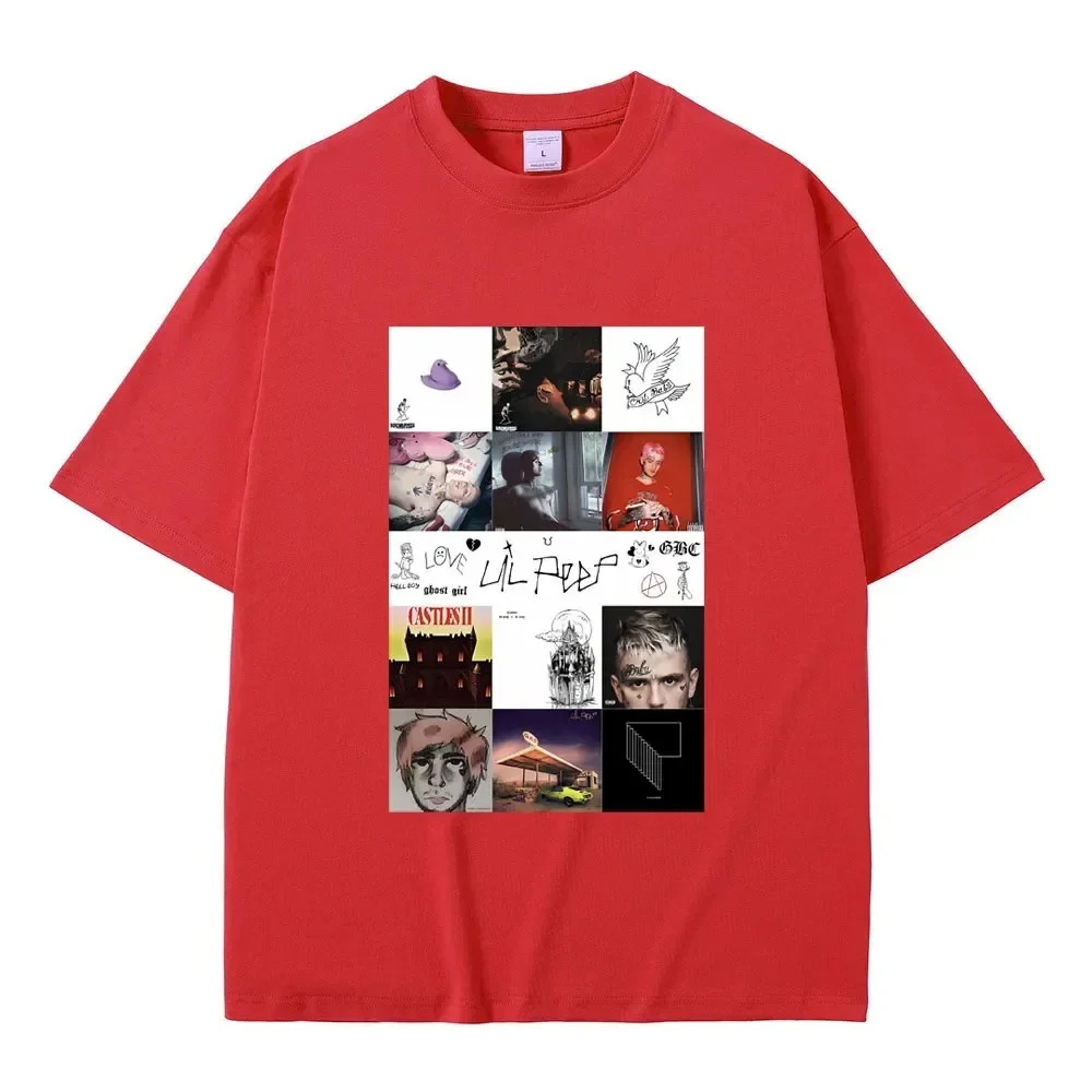 Rapepr Lil Peep Hip Hop Music Album Graphics Print T Shirt Men's Vintage Oversized T-shirts Short Sleeve Male Fashion Streetwear