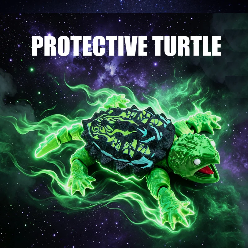 Boundary Guardian Turtle Fidget Toy Fully Articulated Flexible Movable Joint Reptile Figurine Stress Relief Sensory Desk Decor