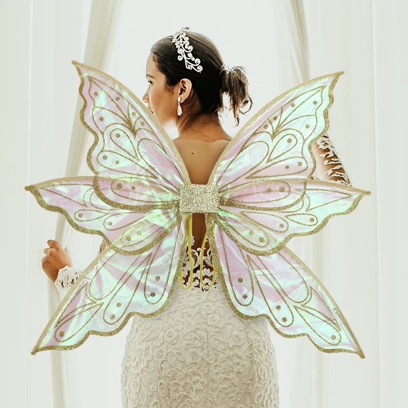 Princess Elf Butterfly Wings for Kids, Performance Props for Girls, Happy Birthday, Wedding Party Decorations, Angel Wings