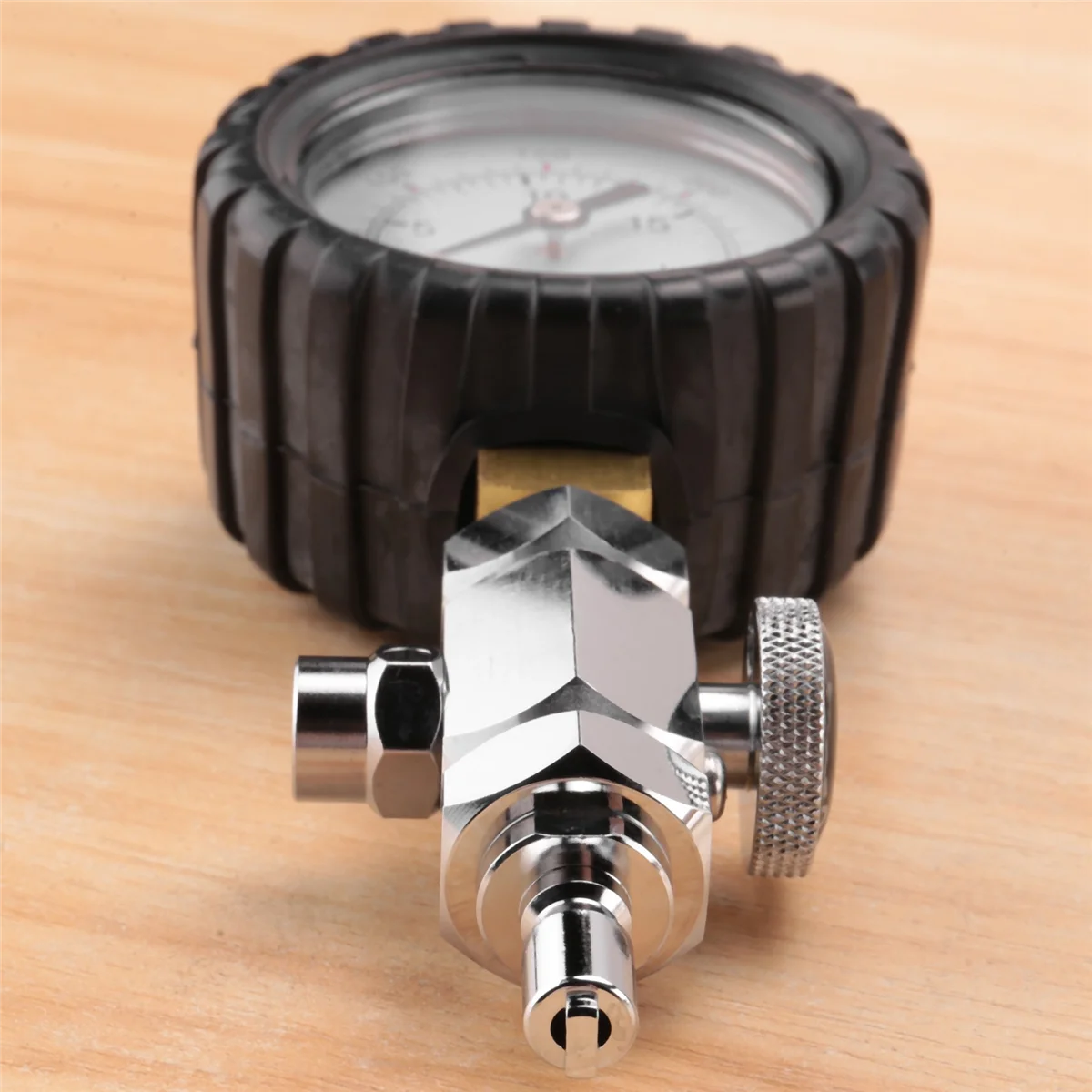 

A89E-Scuba Diving Pressure Gauge for BCD Regulators Checkers Analyser 300PSI Gas Output Adjustable Testing Table