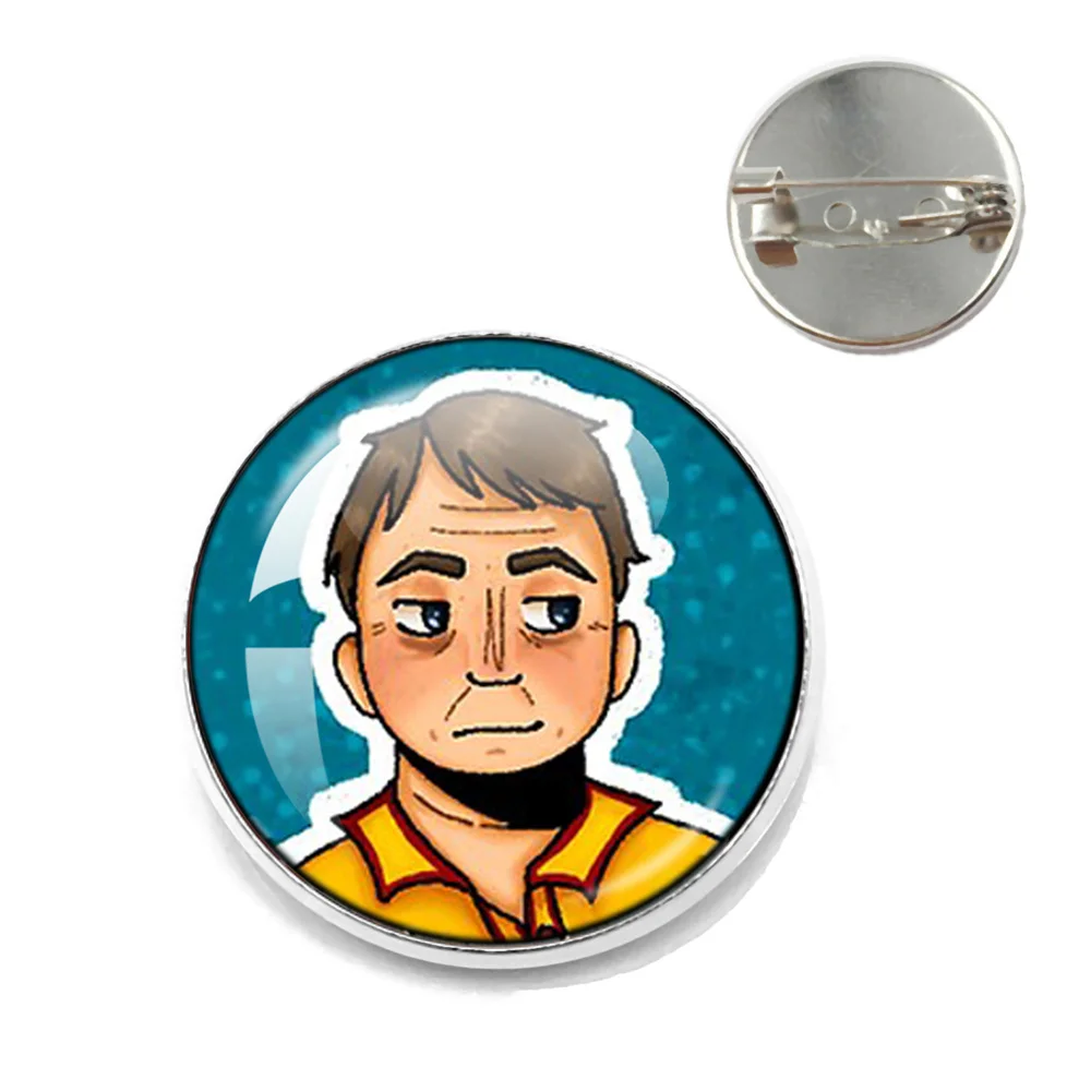 Horror Game Mouthwashing Anya Jimmy Glass Badge Handmade Brooches Breastpin for Backpack Clothes Decoration Accessory Lapel Pin