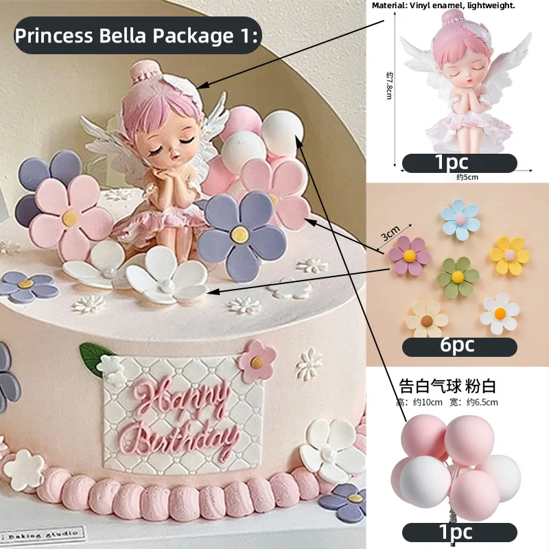 Princess Cake Topper Ballet Girl Flowers for Happy Birthday Party Decoration Girls Years Old 16th Rite of Passage Party Supplies view 2