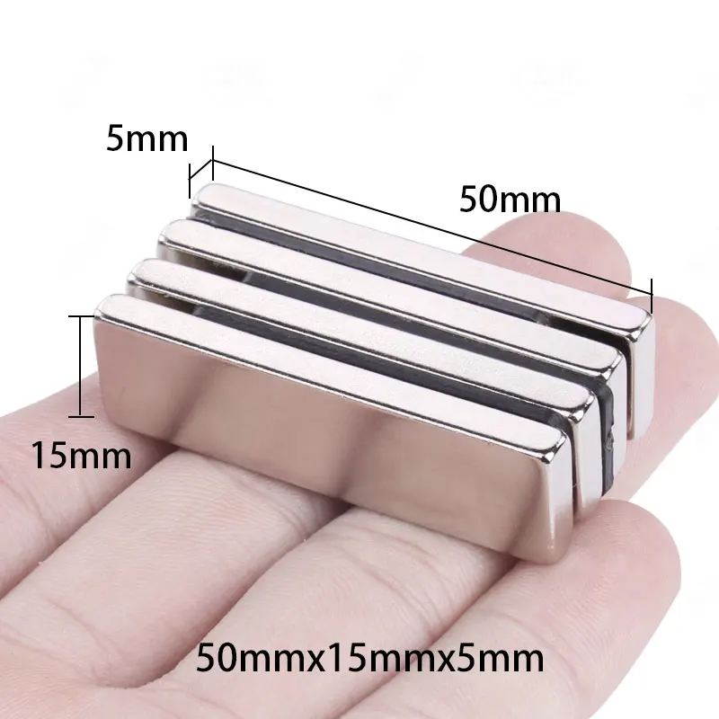 50x15x5mm Block Magnet Super Powerful Magnetic Magnet 50x15x5mm For  Fridge,DIY,Building,Scientific,Craft,Education 50*15*5