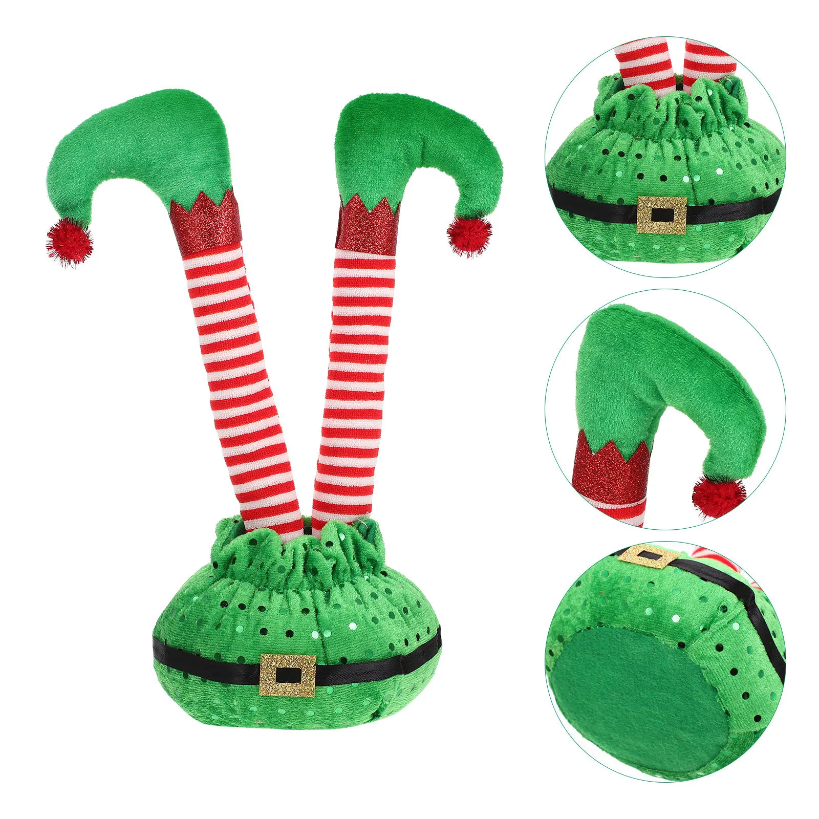 

Christmas Elf Leg Hand Painted Decoration Xmas Home Ornament Desktop Party Gift Christmas Leg Desktop Craft Xmas Gift