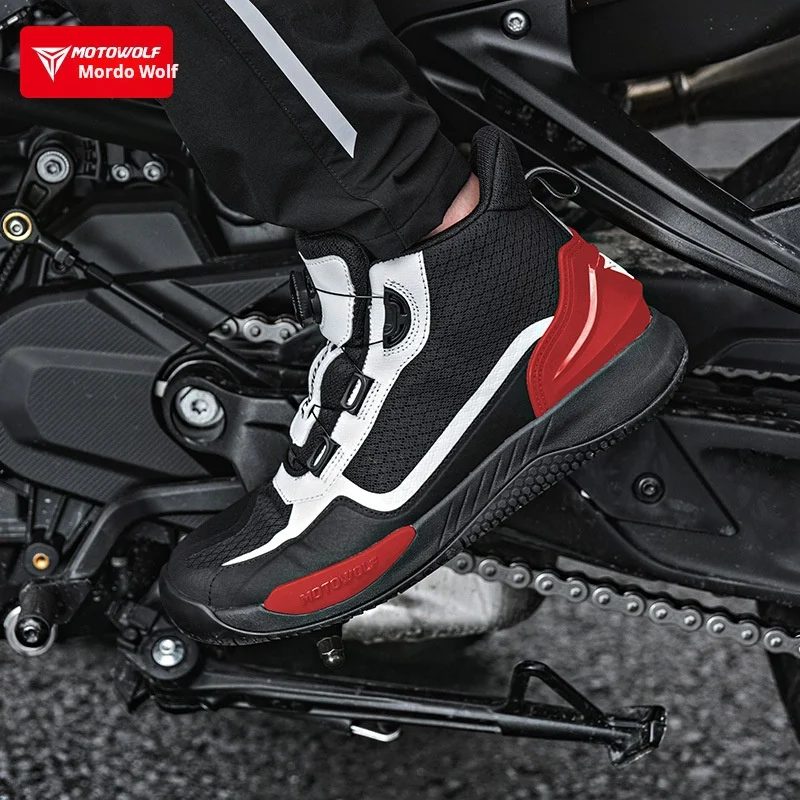 Motorcycle Boots Ankle Protective Shoes Commuter Rider Shoes Quick Release Knob Shoes Motorcycle Shoes Breathable Riding