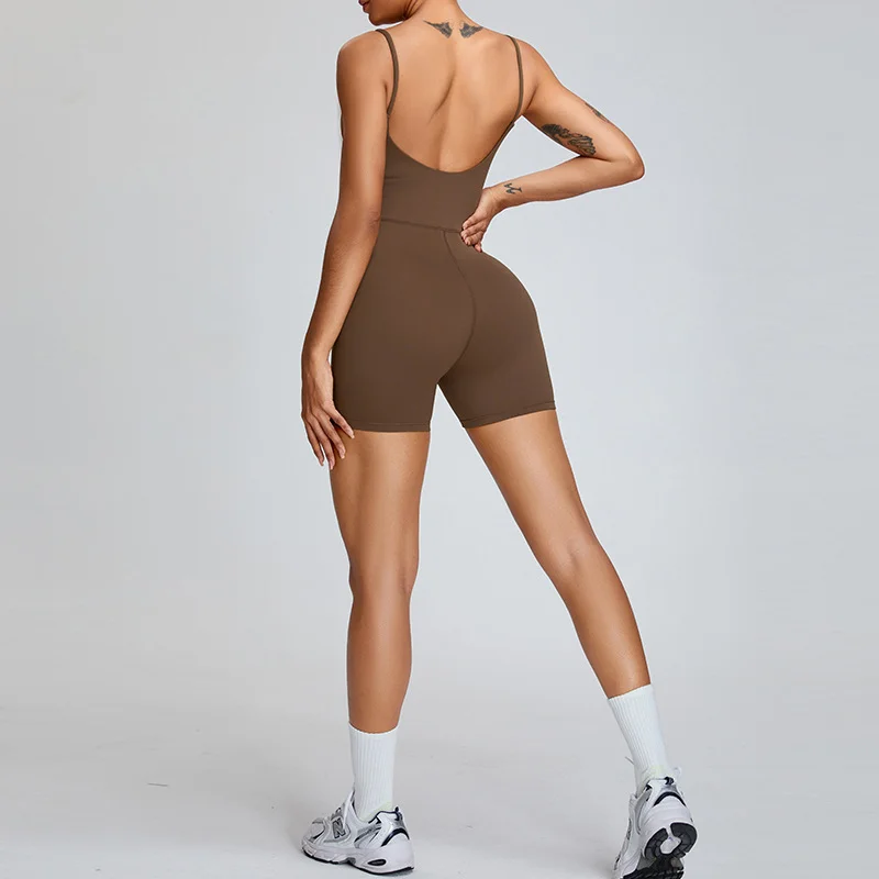 

One Piece Women Jumpsuit Gym Yoga SEXY Back Bodysuit Workout Playsuit All In One Outfit Sports Overalls Lady Casual Streetwear
