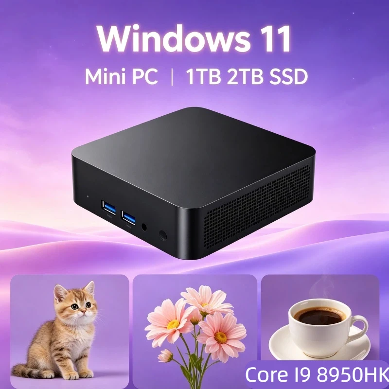 

Sturdy Core I9 8950HK Windows 11 Pro Mini PC BT5.2 WiFi6 4K HD 32GB RAM 1TB/2TB SSD Office Gaming PC 3 Years Warranty