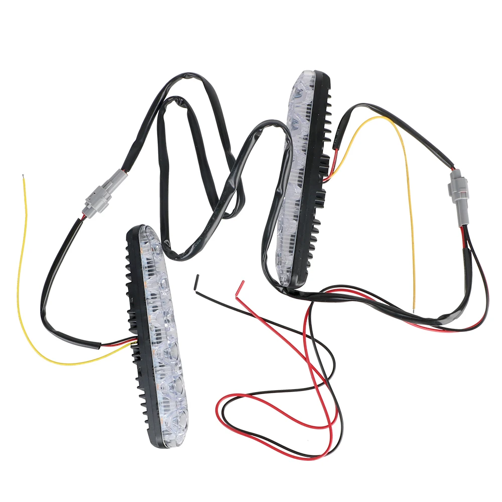 1 Pair Waterproof Car Daytime LED Light Turn Signal Indicators Daylight Universal Auto Daytime Running Lights DRL