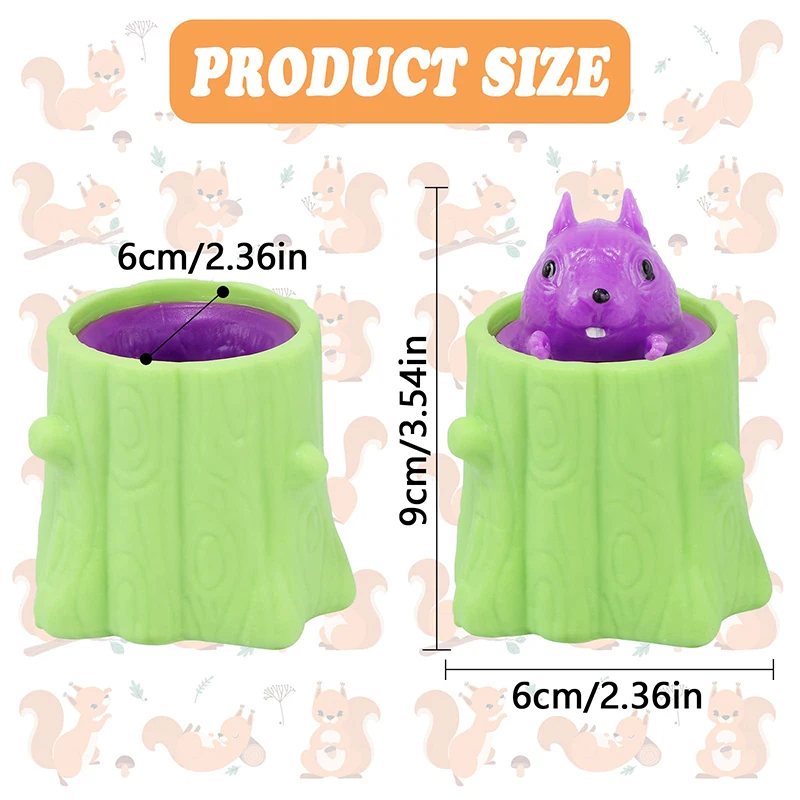 Multi-colors Cute Evil Squirrel Pop Up Squeeze Toys Anxiety Relief Decompression Sensory Fidget Toy For Kids Classroom Prizes