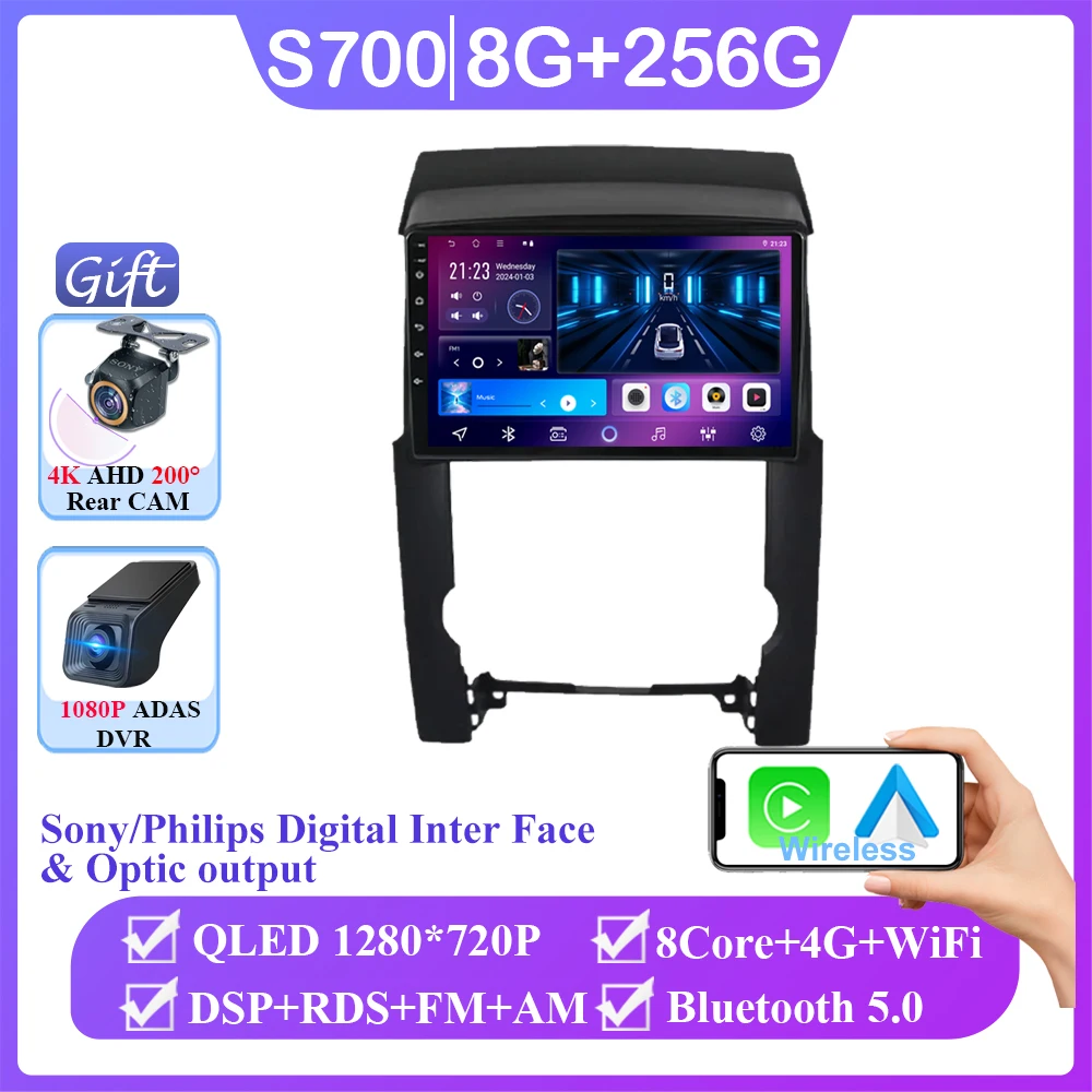 Autoradio Voor Kia Sorento 2009-2012 Android Auto Multimedia Speler GPS Navigatie Stereo Head Unit Geen 2din DVD 5G WIFI TS10 BT