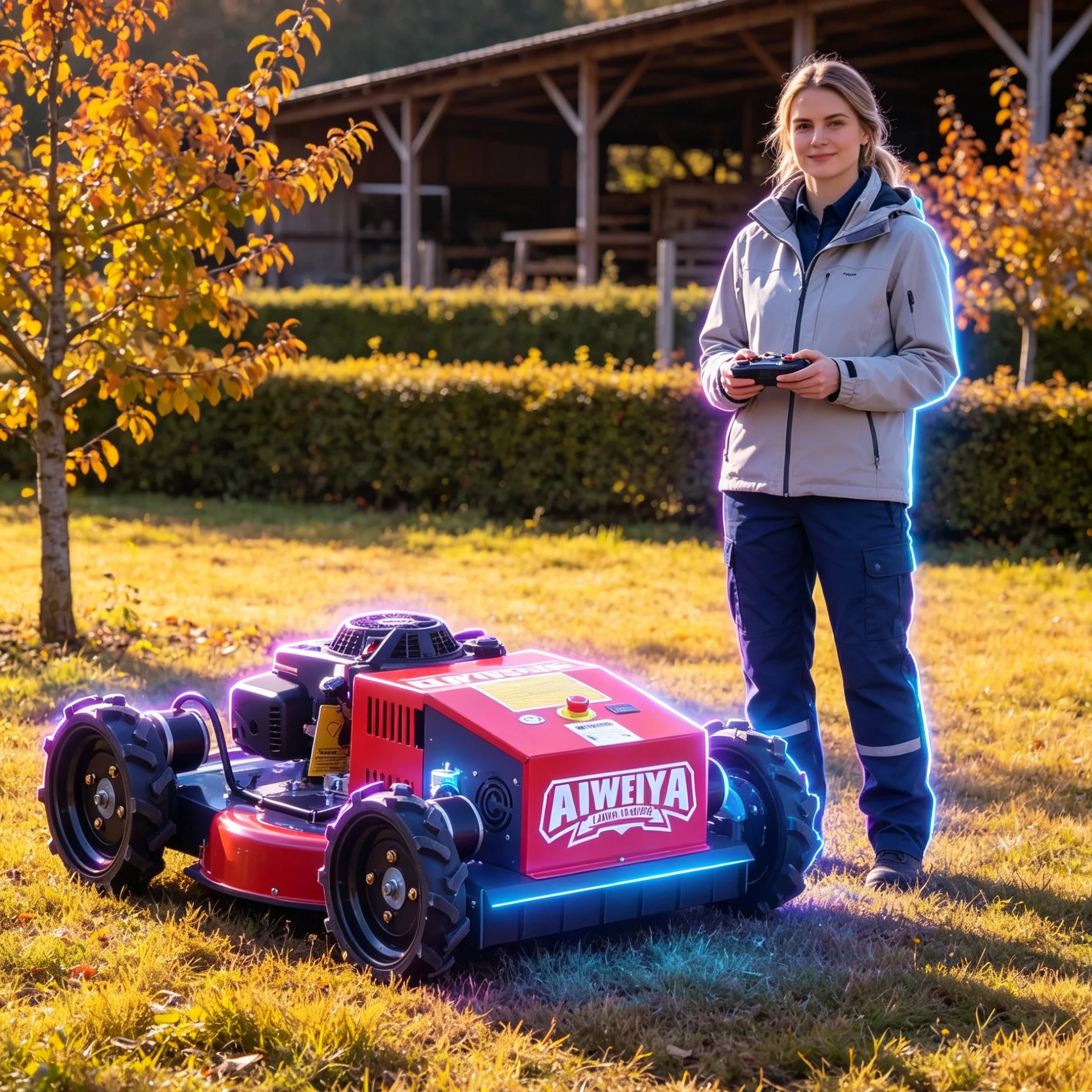 Customized Portable RC Grass Cutter, 500W Motor With Low Profile Frame For Grass Cutting Under Low Bushes
